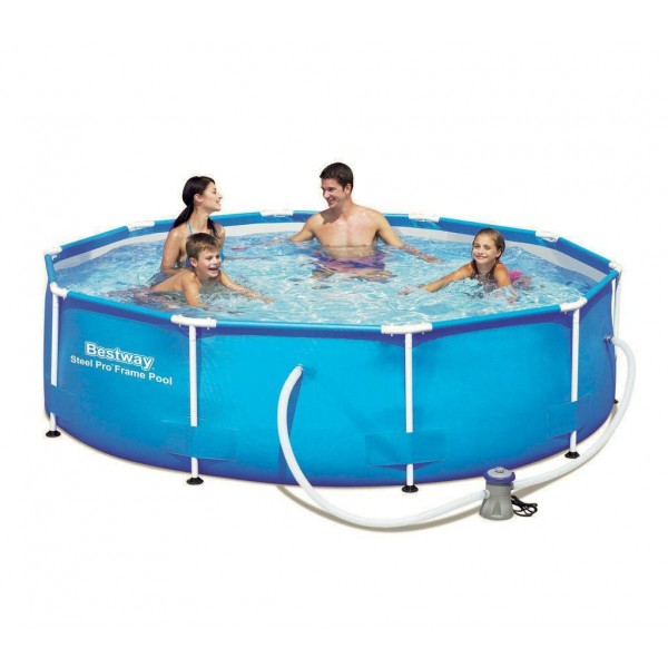 Piscina Steel Pro Bestway cadru metalic rotunda, pompa si cartus filtrant, 305x76 cm